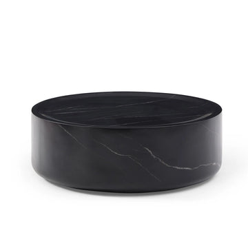 Round Black Marble Fiberglass Coffee Table