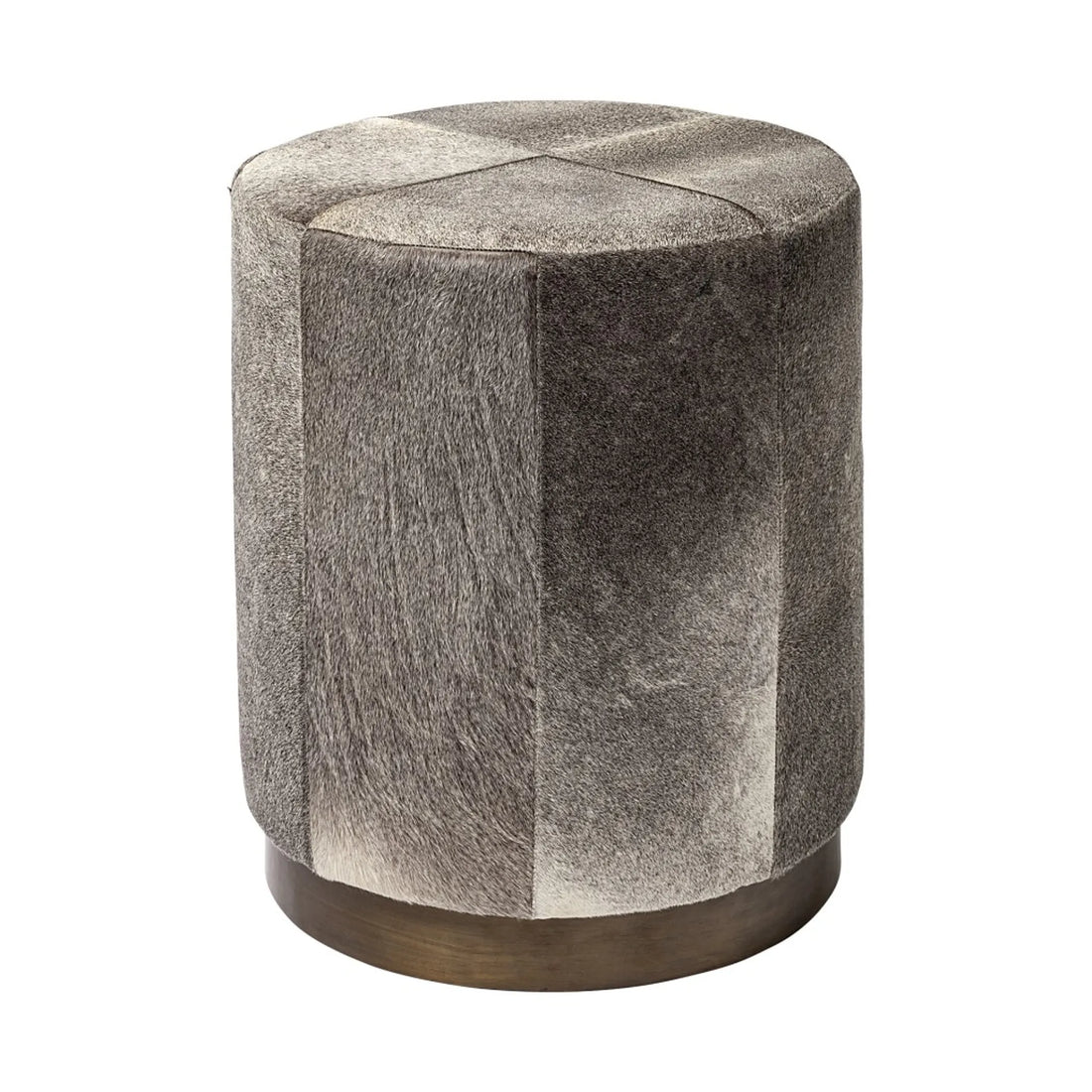 Hexagonal textured stool with a wooden base on a white background