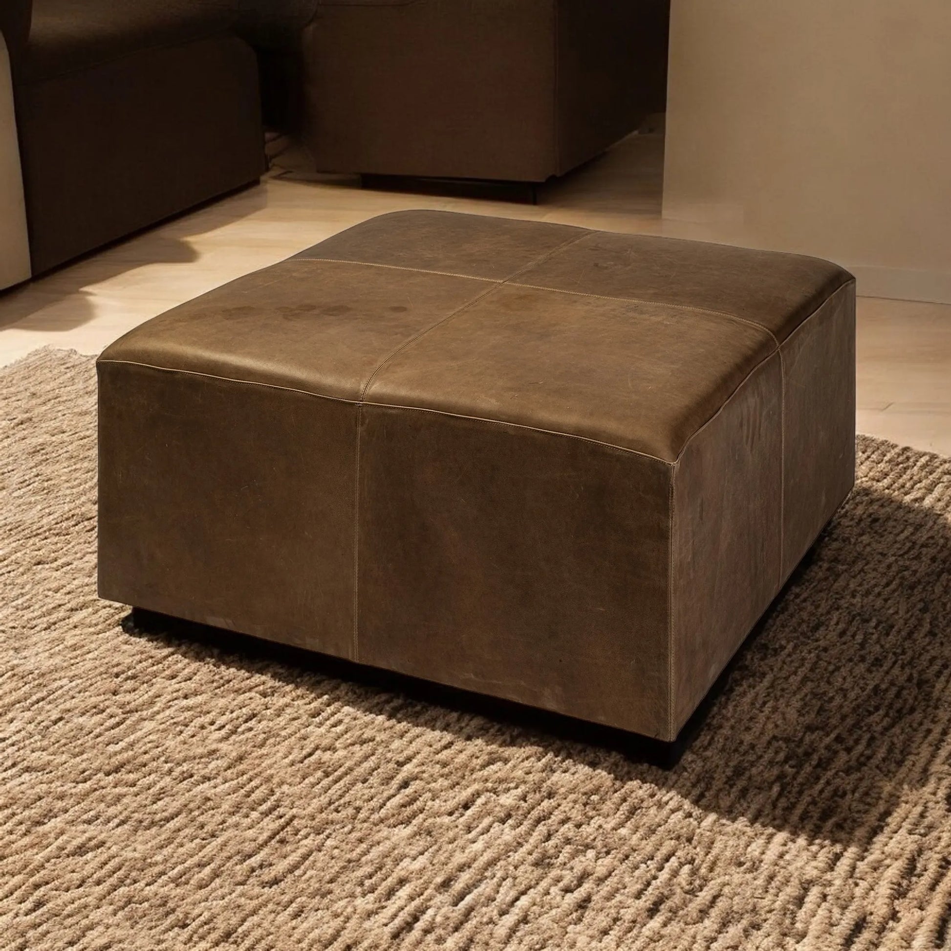 36 inch brown faux leather