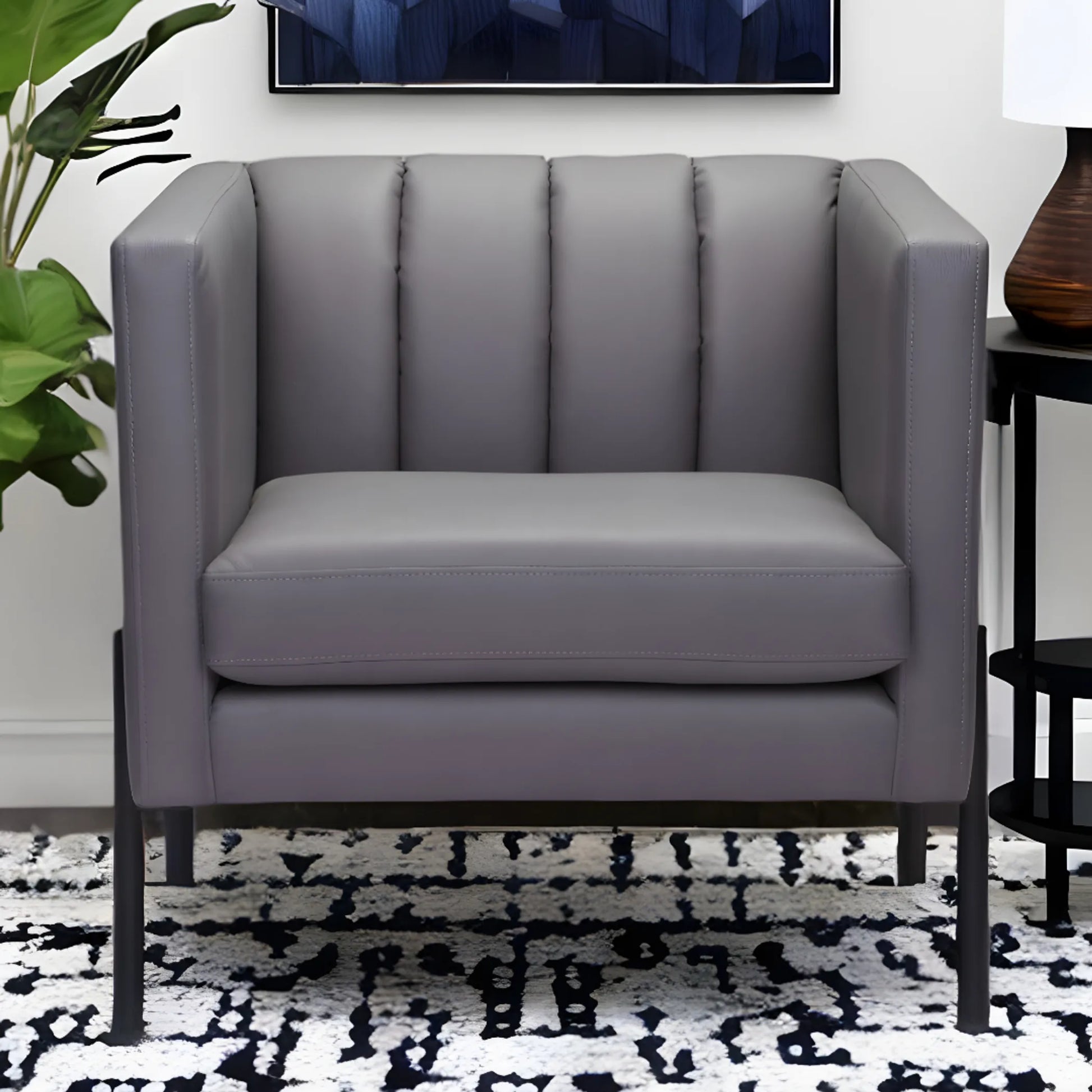 Faux Leather Club Chair