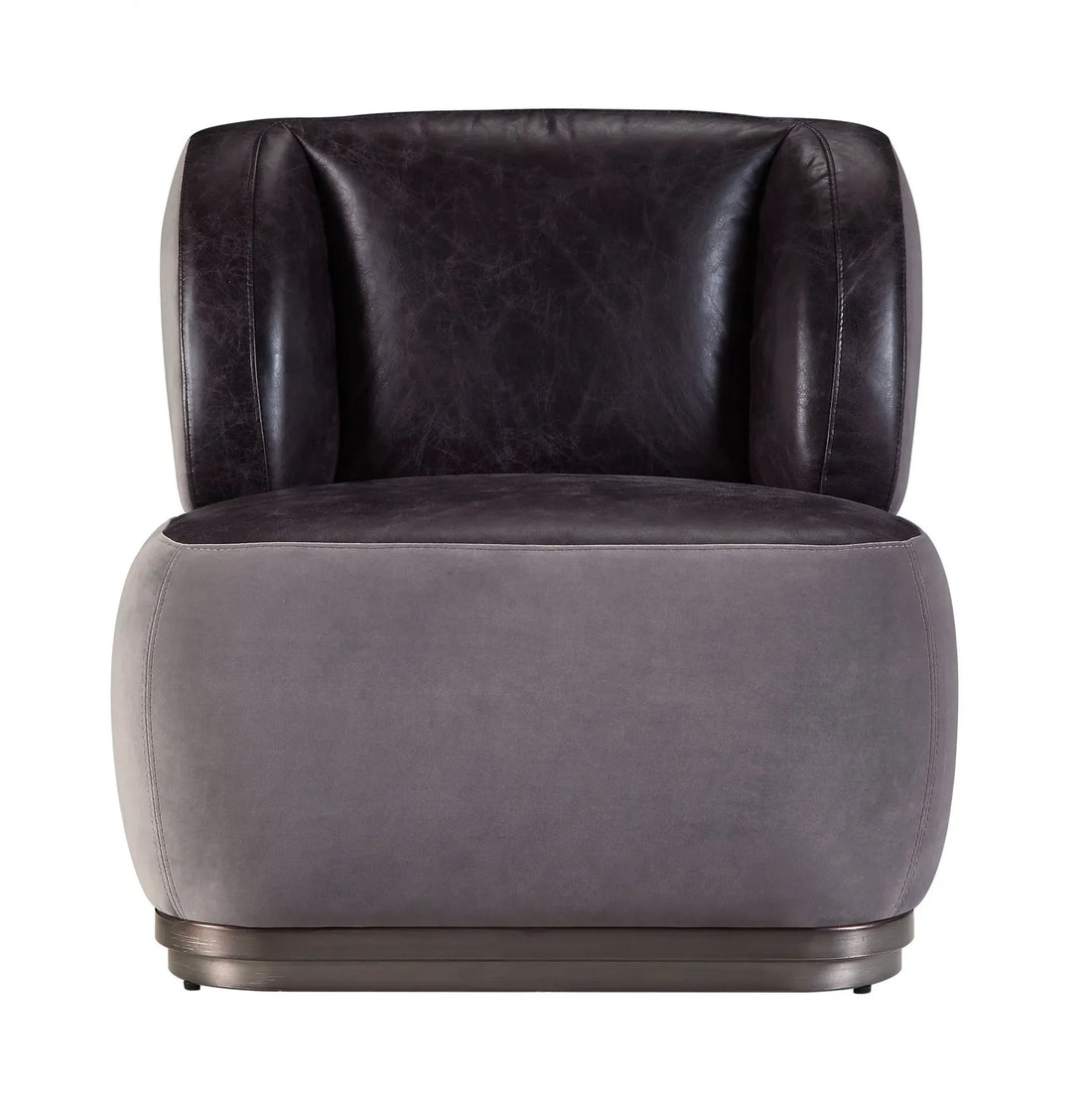 Antique Slate Gray Velvet Slipper Chair – Upholstered Accent Chair