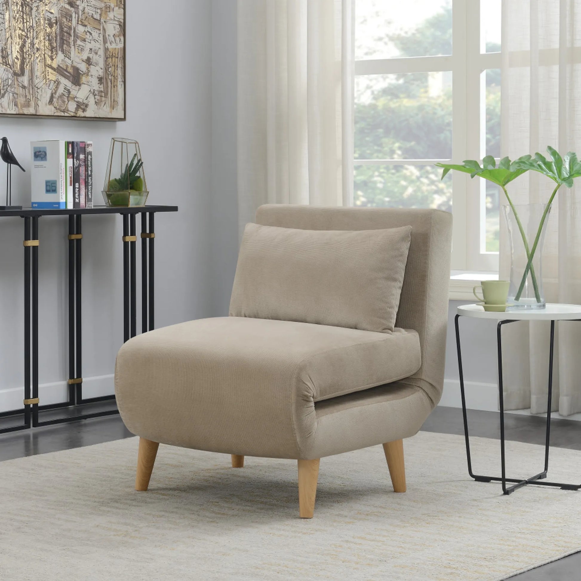 Upholstered Convertible Chair - Stylish & Versatile Accent Furniture 
