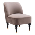 Taupe Black and Gold Velvet Side Chair