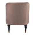 Taupe black and gold velvet side chair with plush upholstery and sleek legs