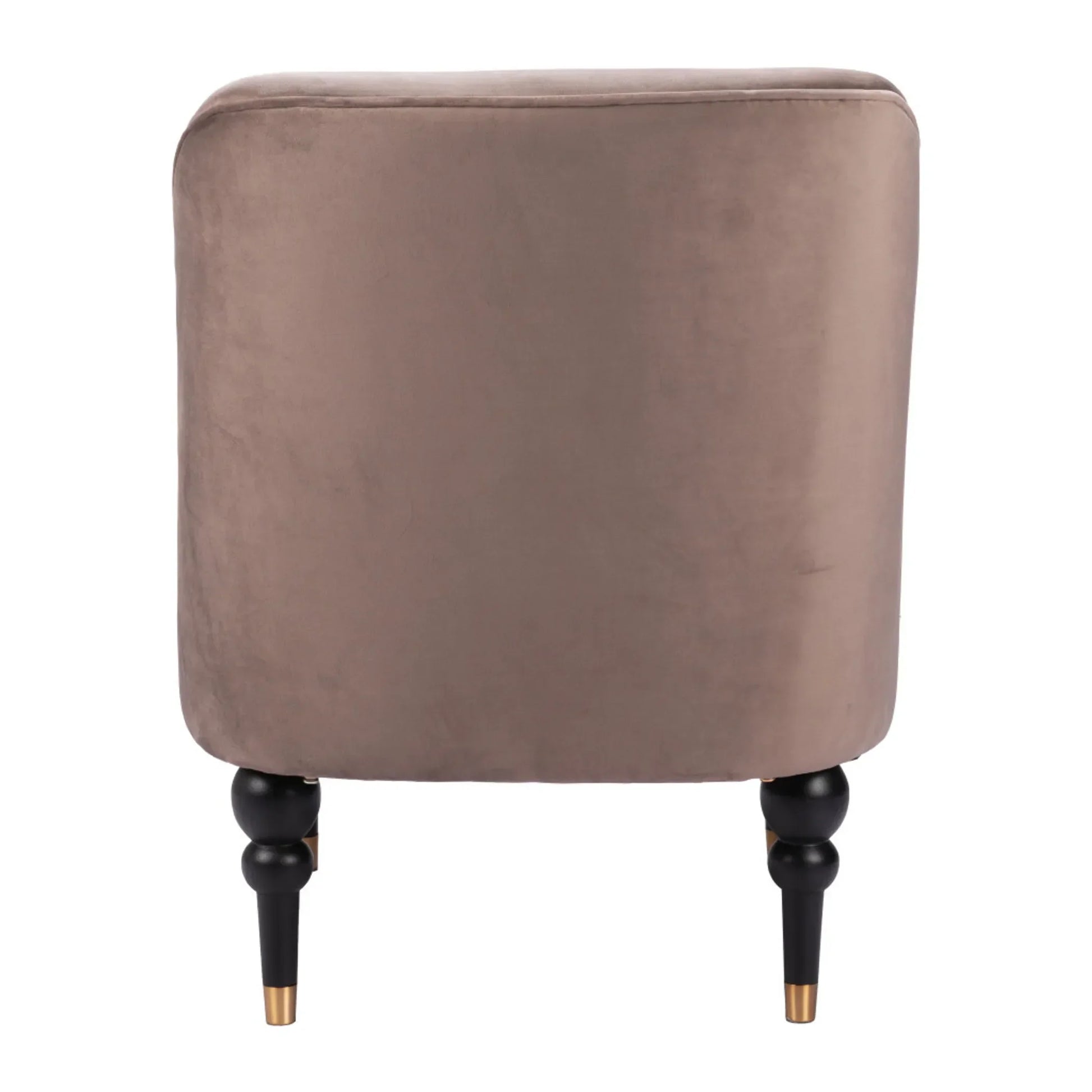 Taupe Black and Gold Velvet Side Chair
