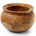Wooden pot on a white background