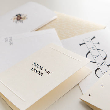 Collection of greeting cards with text on a light background