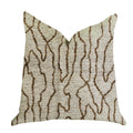 Plutus Buttercup Harlow luxury brown and beige throw pillow with handmade fabric and hypoallergenic insert
