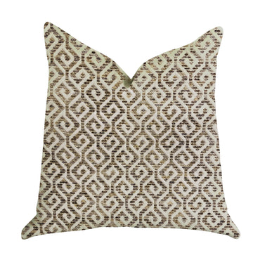 Decorative pillow with a geometric pattern on a white background