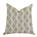 Plutus Enigma Twist luxury beige and gold throw pillow with cotton linen viscose blend and hypoallergenic insert
