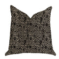Plutus Carbonado Mine luxury black and white throw pillow on sofa