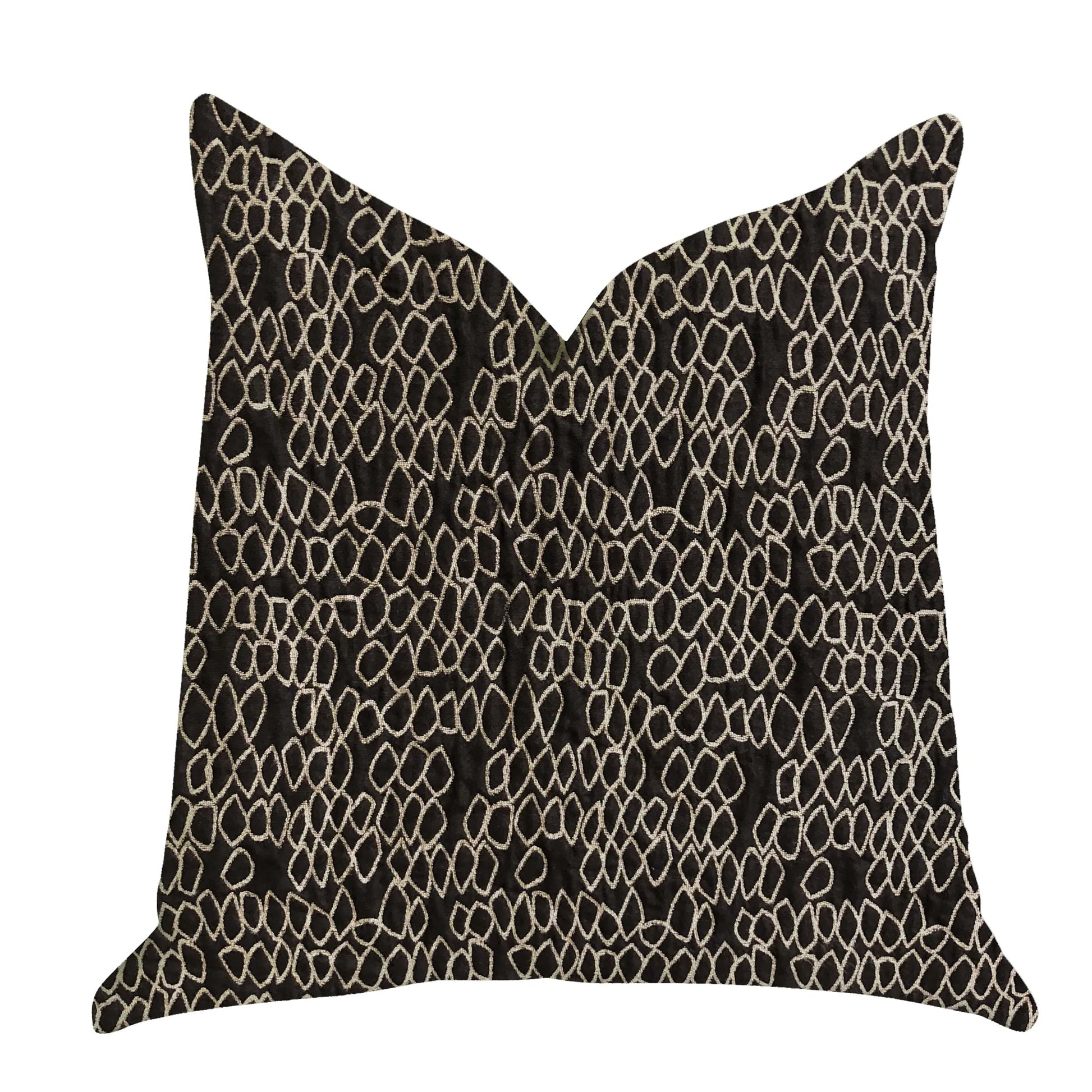 Plutus Carbonado Mine black and white luxury throw pillow on sofa