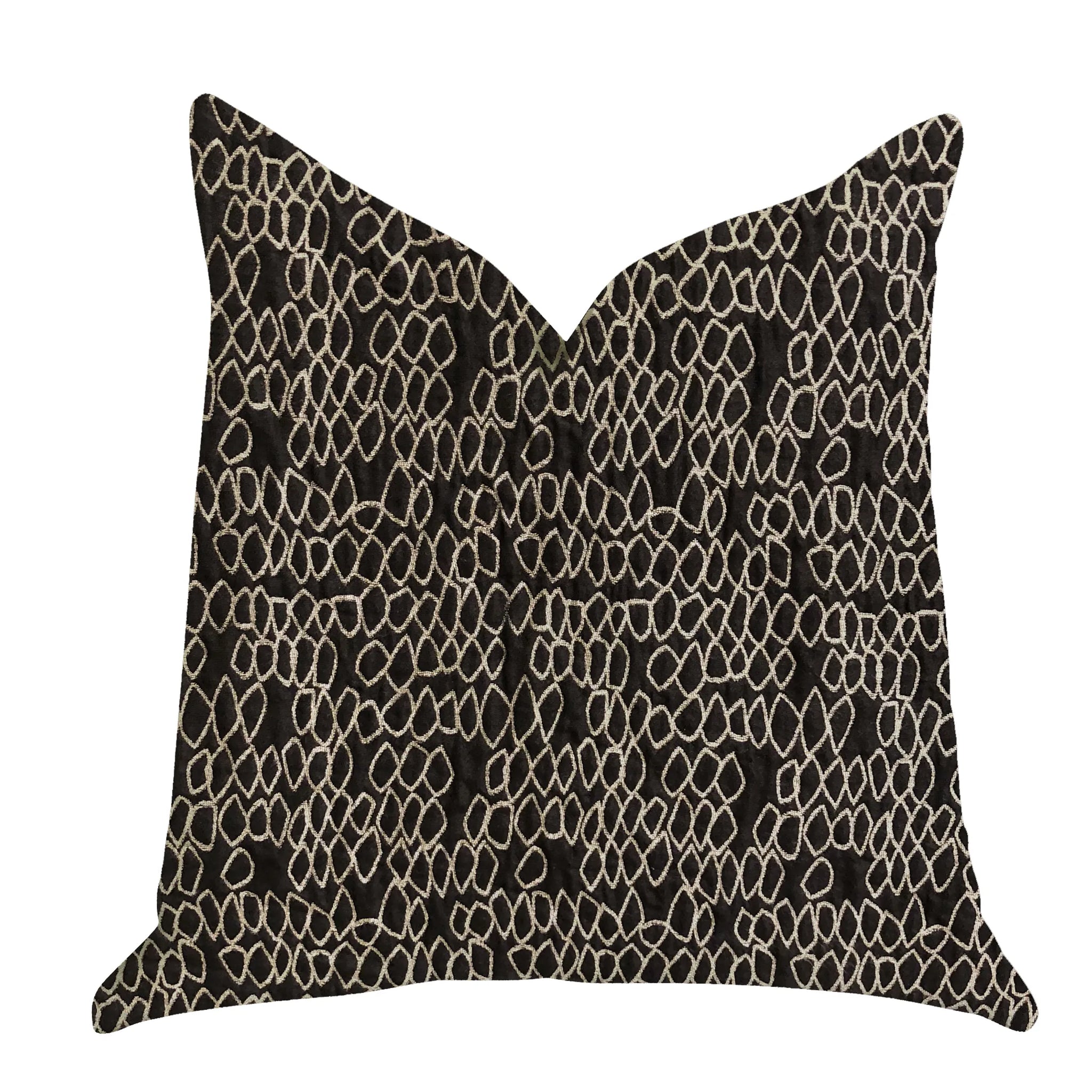 Plutus Carbonado Mine Luxury Throw Pillow in Black and White