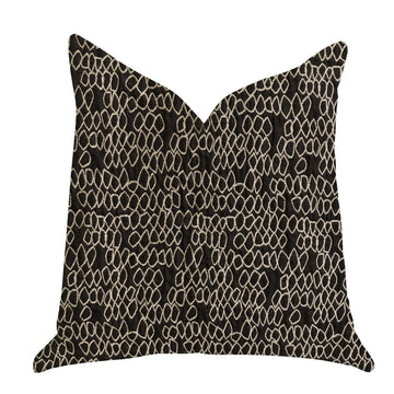 Plutus Carbonado Mine Luxury Throw Pillow in Black and White