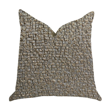 Textured pillow with a geometric pattern on a white background