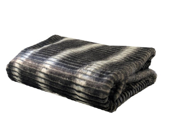 Plutus Gray and Taupe Faux Fur Luxury Throw