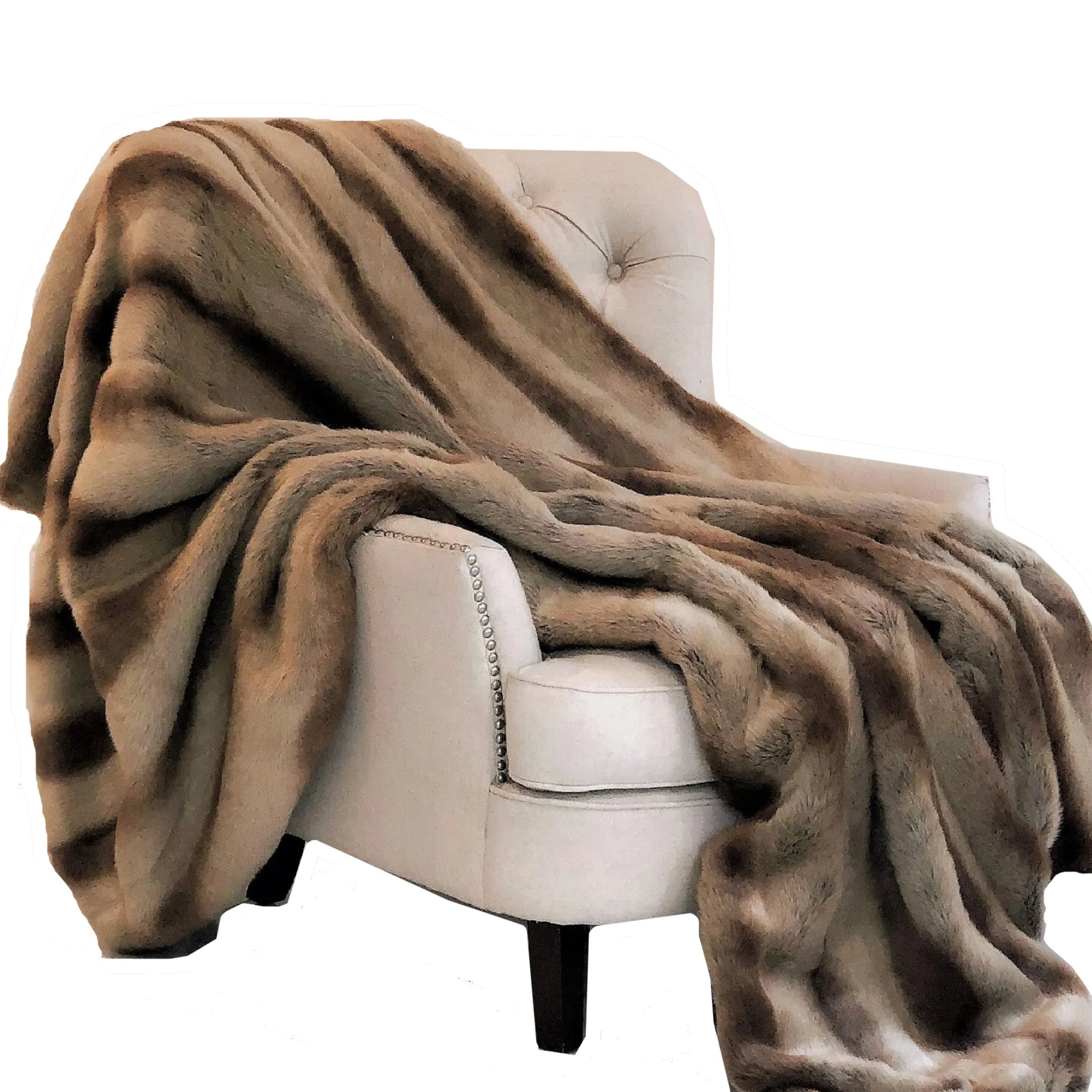 Plutus Sheared Faux Chinchilla Luxury Throw