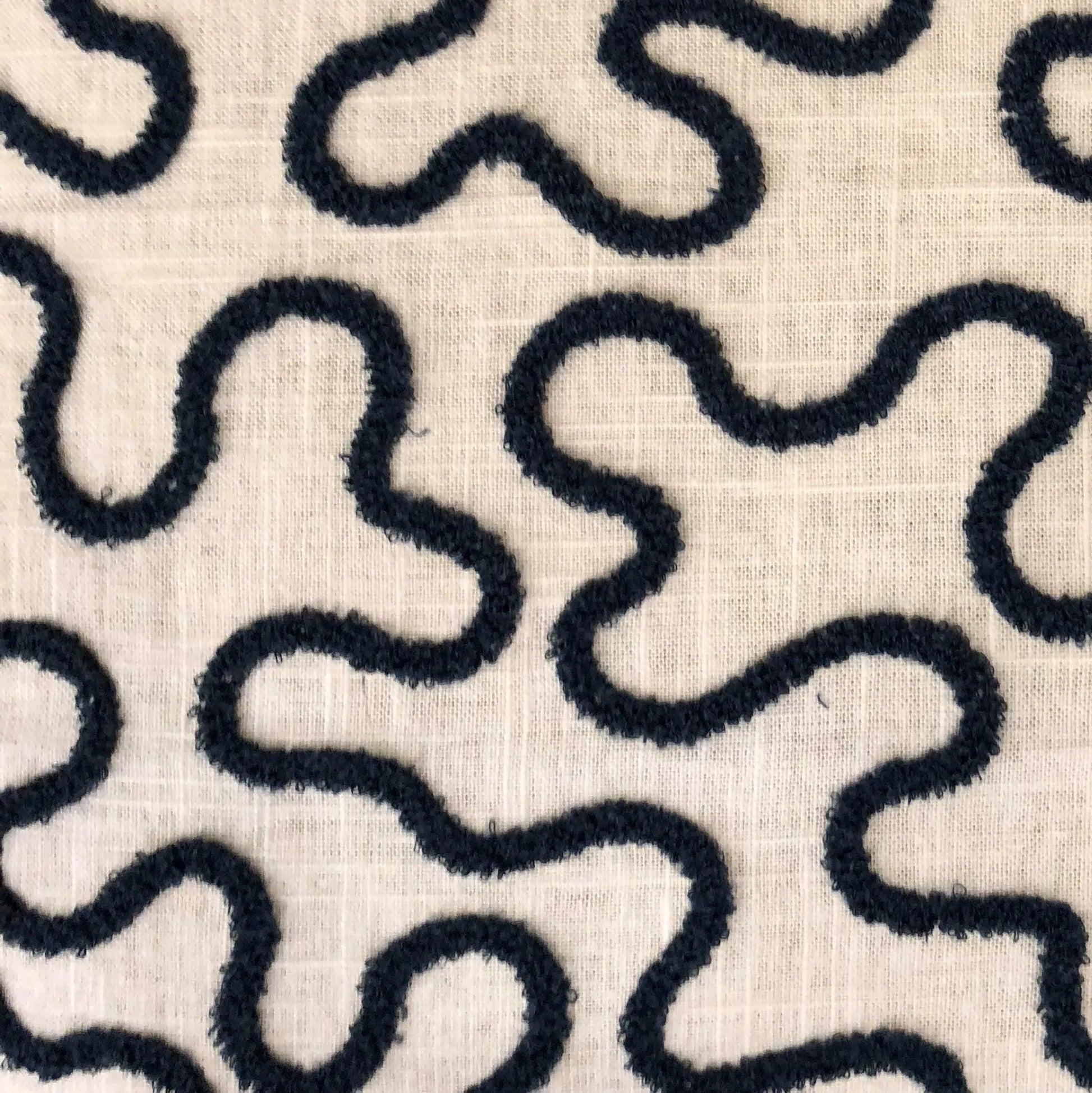 Plutus Chandra Taal luxury throw pillow with blue and beige abstract pattern