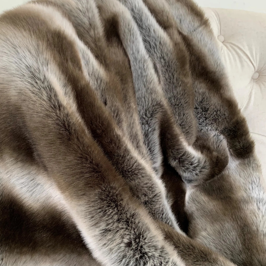 Fancy Chinchilla Faux Fur Handmade Luxury Throw - Soft & Reversible...