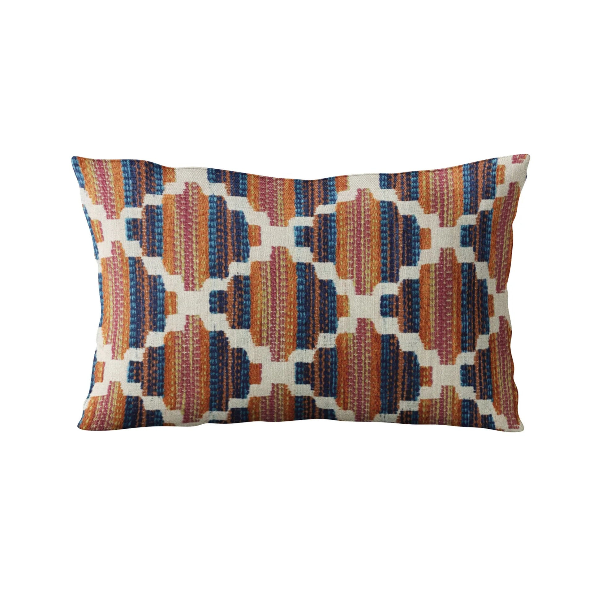 Plutus Multi-Color Lights diamond pattern luxury throw pillow with vibrant colors and plush texture