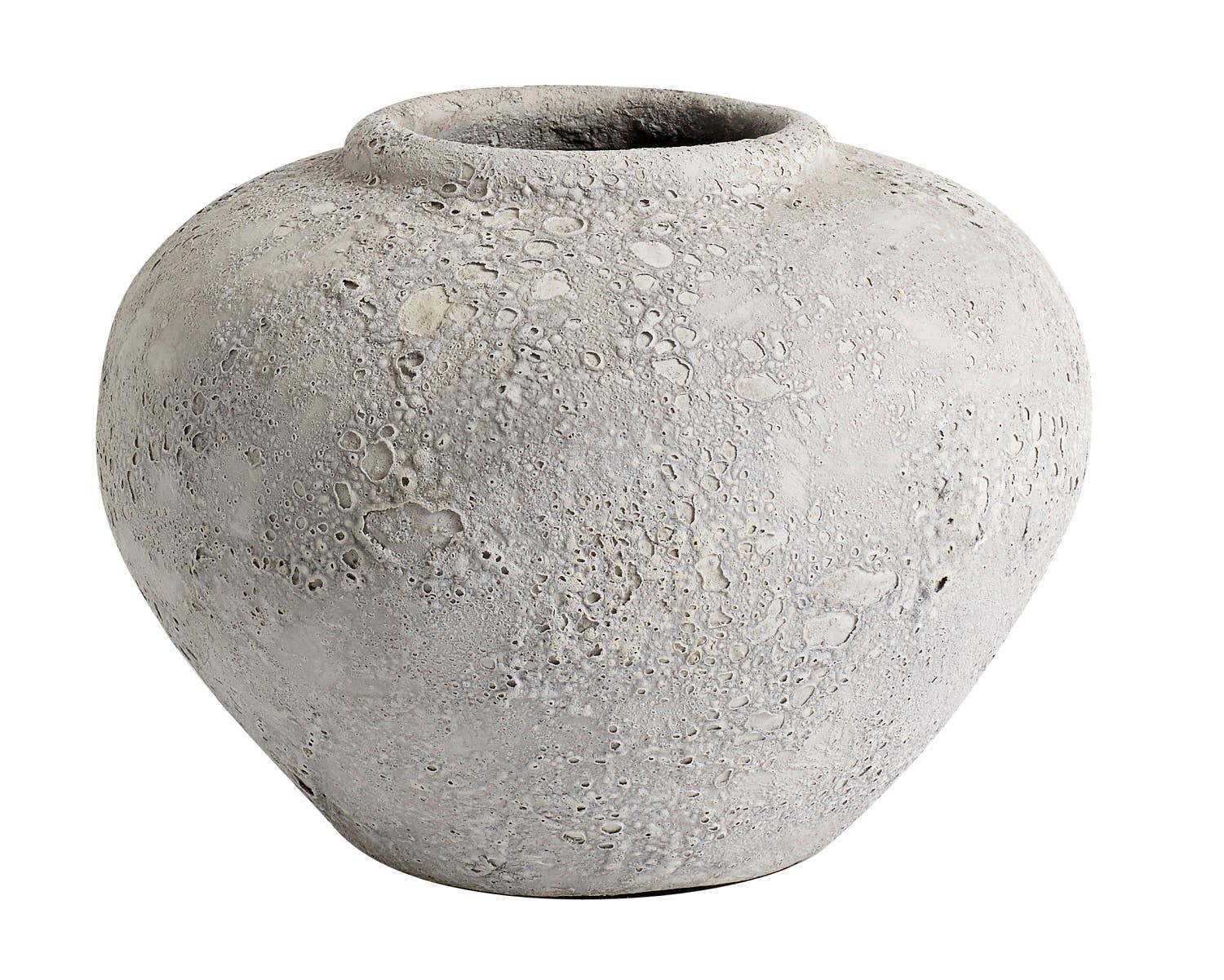 Concrete pot on a white background