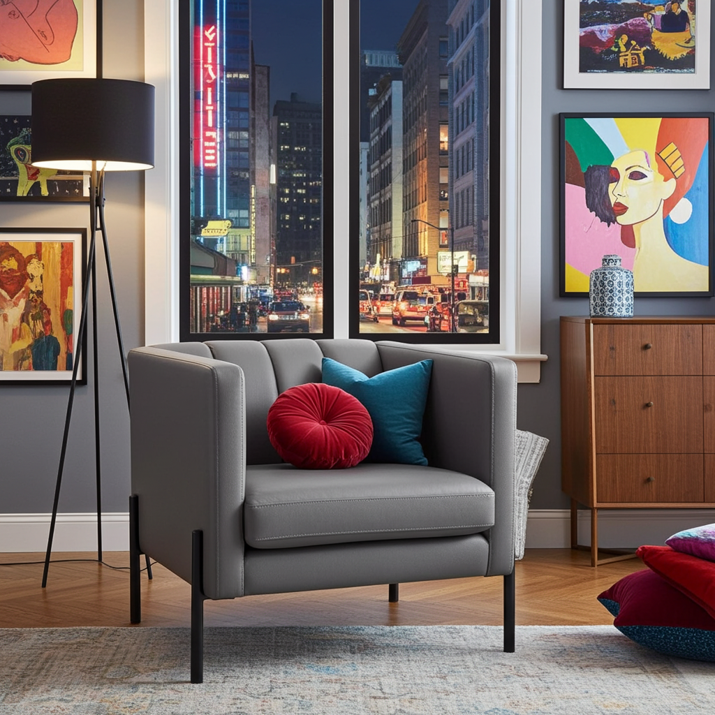Faux Leather Club Chair
