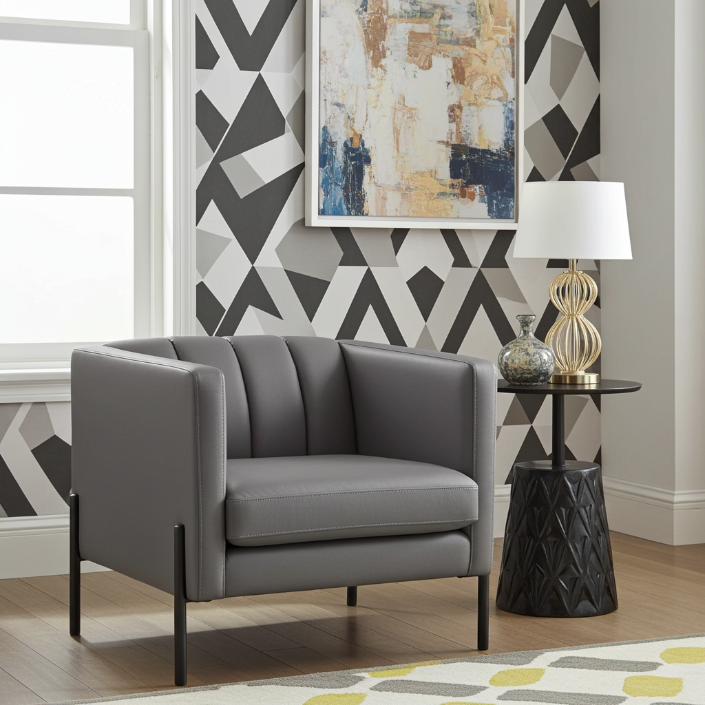 Faux Leather Club Chair