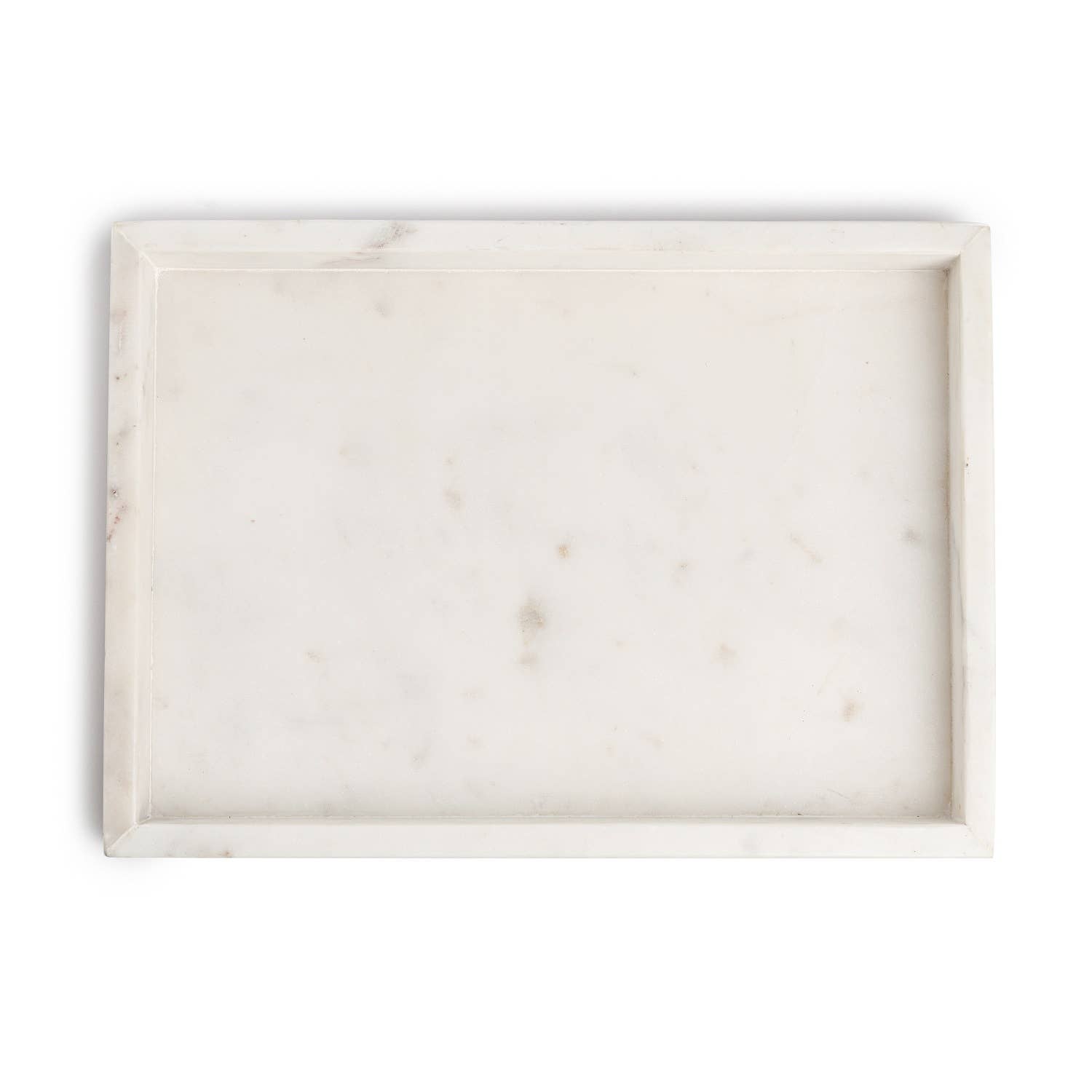 Rectangular marble tray on a white background