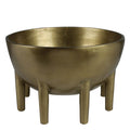 Bronze bowl with legs on a white background