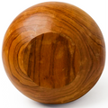 Wooden sphere with a smooth finish on a white background